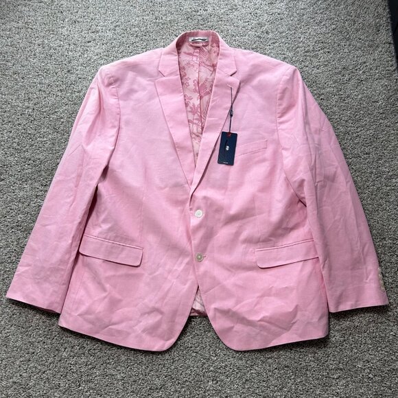 Izod Mens Pink Blazer Jacket Lining 2-Button Closure Size 52R New With Tags - Picture 2 of 12